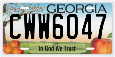 GA license plate CWW6047