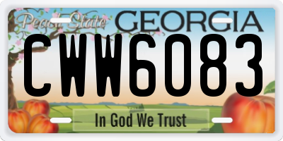GA license plate CWW6083