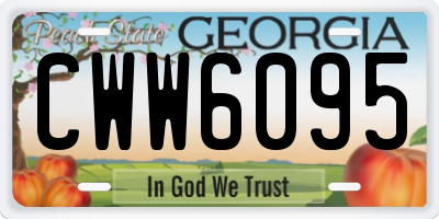 GA license plate CWW6095