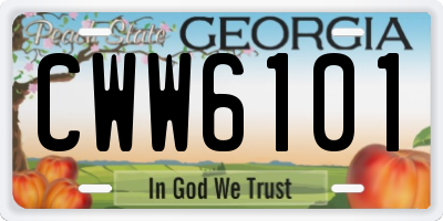 GA license plate CWW6101