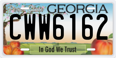 GA license plate CWW6162