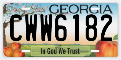 GA license plate CWW6182