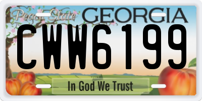 GA license plate CWW6199