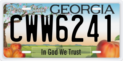 GA license plate CWW6241