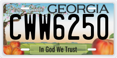 GA license plate CWW6250
