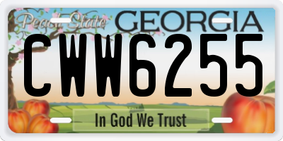 GA license plate CWW6255