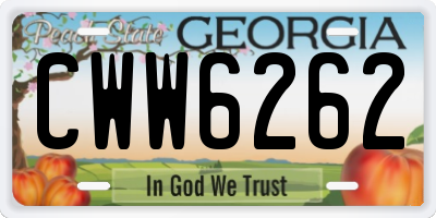 GA license plate CWW6262