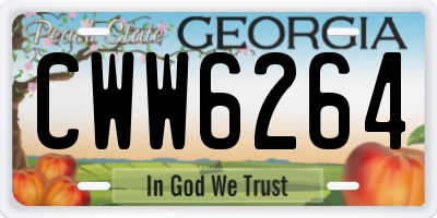 GA license plate CWW6264