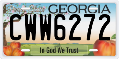 GA license plate CWW6272