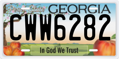 GA license plate CWW6282
