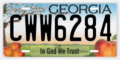 GA license plate CWW6284