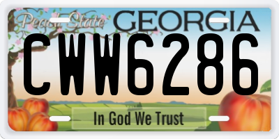 GA license plate CWW6286