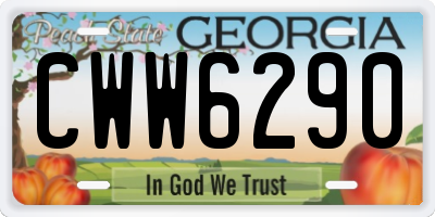 GA license plate CWW6290