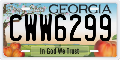 GA license plate CWW6299