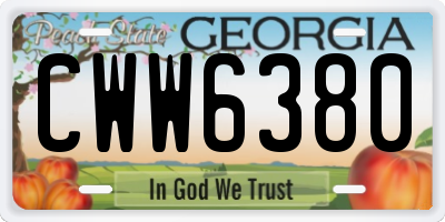 GA license plate CWW6380