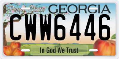 GA license plate CWW6446