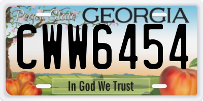 GA license plate CWW6454