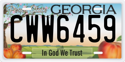GA license plate CWW6459