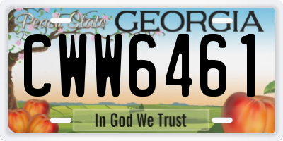 GA license plate CWW6461