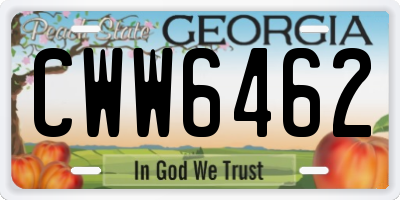 GA license plate CWW6462