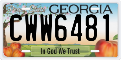 GA license plate CWW6481