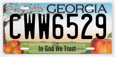 GA license plate CWW6529