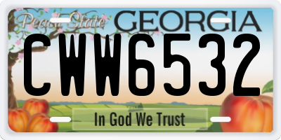 GA license plate CWW6532