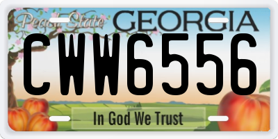 GA license plate CWW6556
