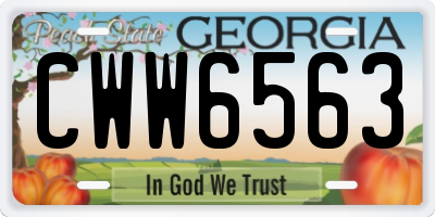 GA license plate CWW6563