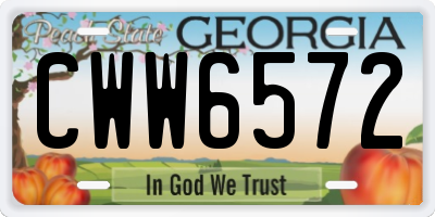 GA license plate CWW6572