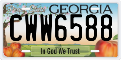 GA license plate CWW6588