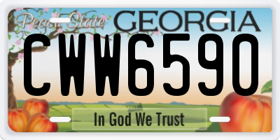 GA license plate CWW6590