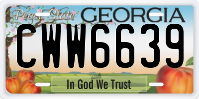 GA license plate CWW6639