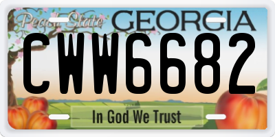 GA license plate CWW6682