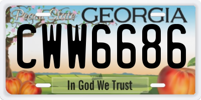GA license plate CWW6686