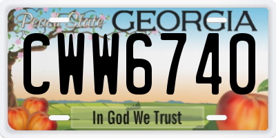 GA license plate CWW6740