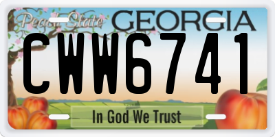 GA license plate CWW6741