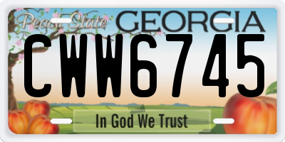 GA license plate CWW6745