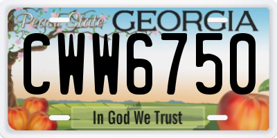 GA license plate CWW6750