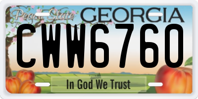 GA license plate CWW6760