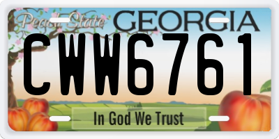 GA license plate CWW6761
