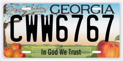 GA license plate CWW6767