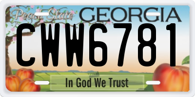 GA license plate CWW6781