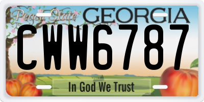 GA license plate CWW6787