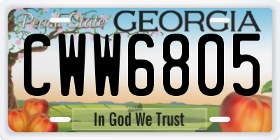 GA license plate CWW6805