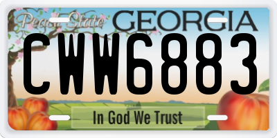 GA license plate CWW6883