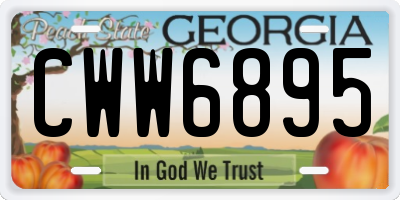 GA license plate CWW6895