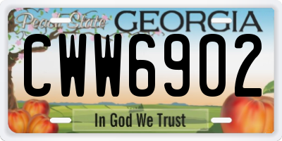 GA license plate CWW6902