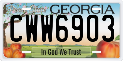 GA license plate CWW6903