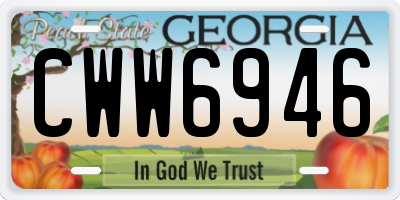 GA license plate CWW6946
